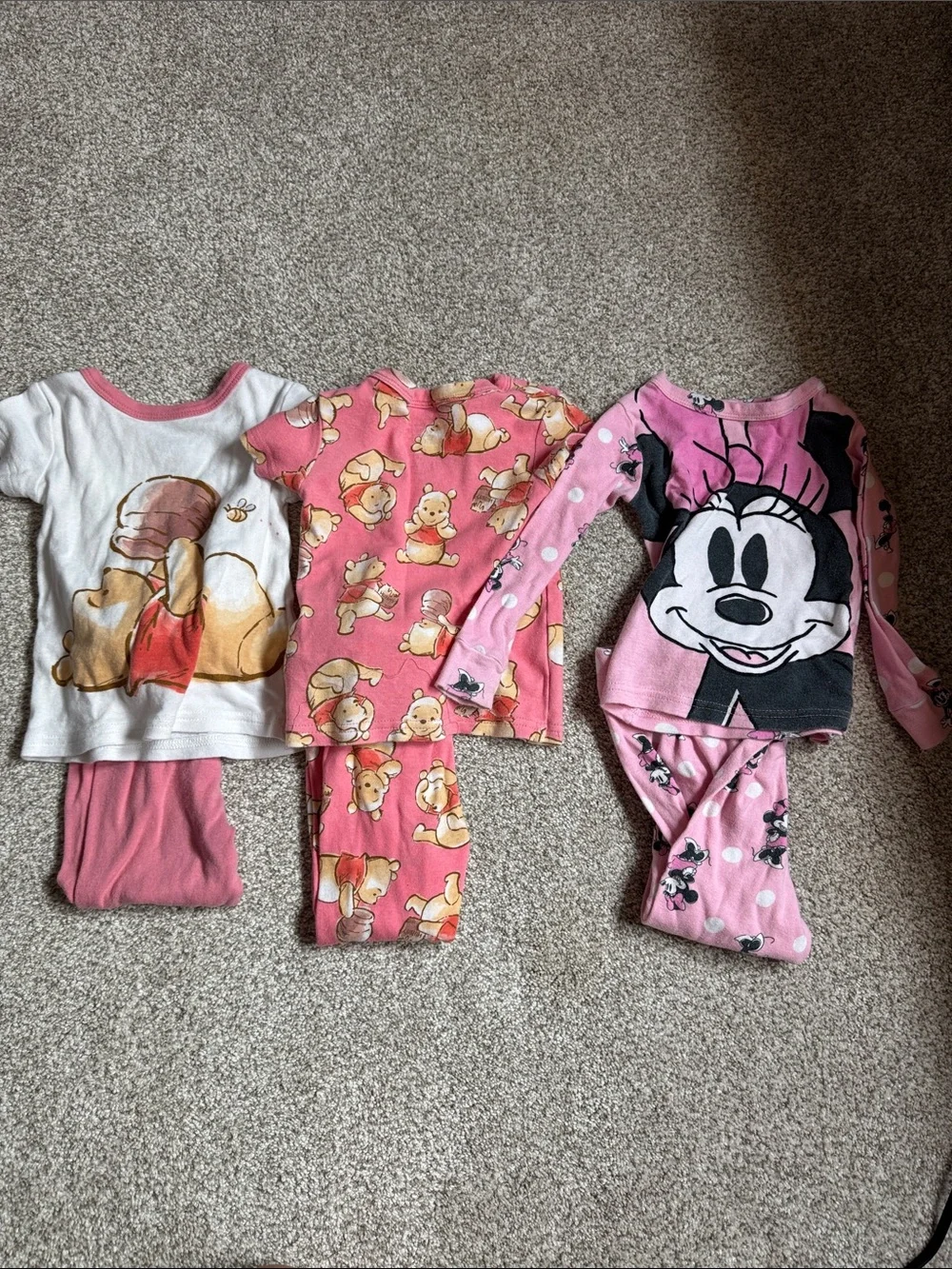 Minnie Mouse and Winnie-the-Pooh Pajama Set Bundle